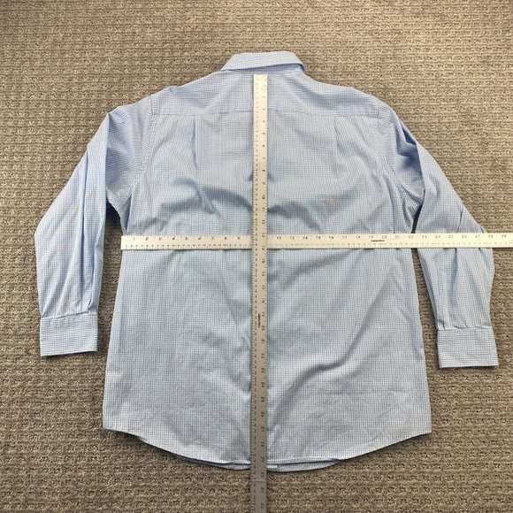 Tommy Bahama Shirt Men 16 32-33 Blue White Purple Checkered Button Up Casual - Picture 5 of 7